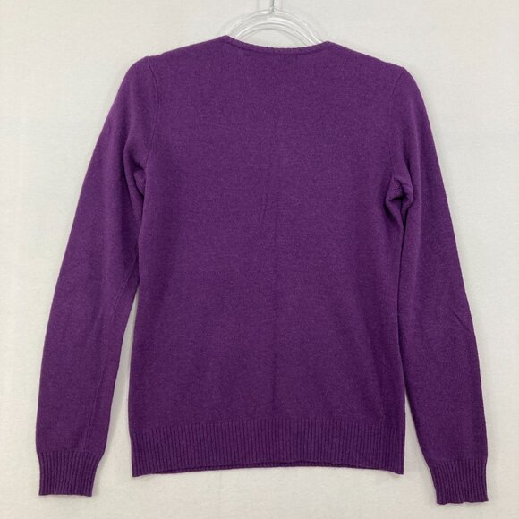 Vintage Ralph Lauren Medium Purple Wool Cashmere Blend V Neck Preppy Sweater - Picture 10 of 11
